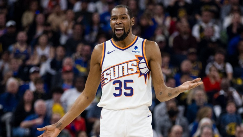 Kevin Durant Scoffs at Joel Embiid happy jade